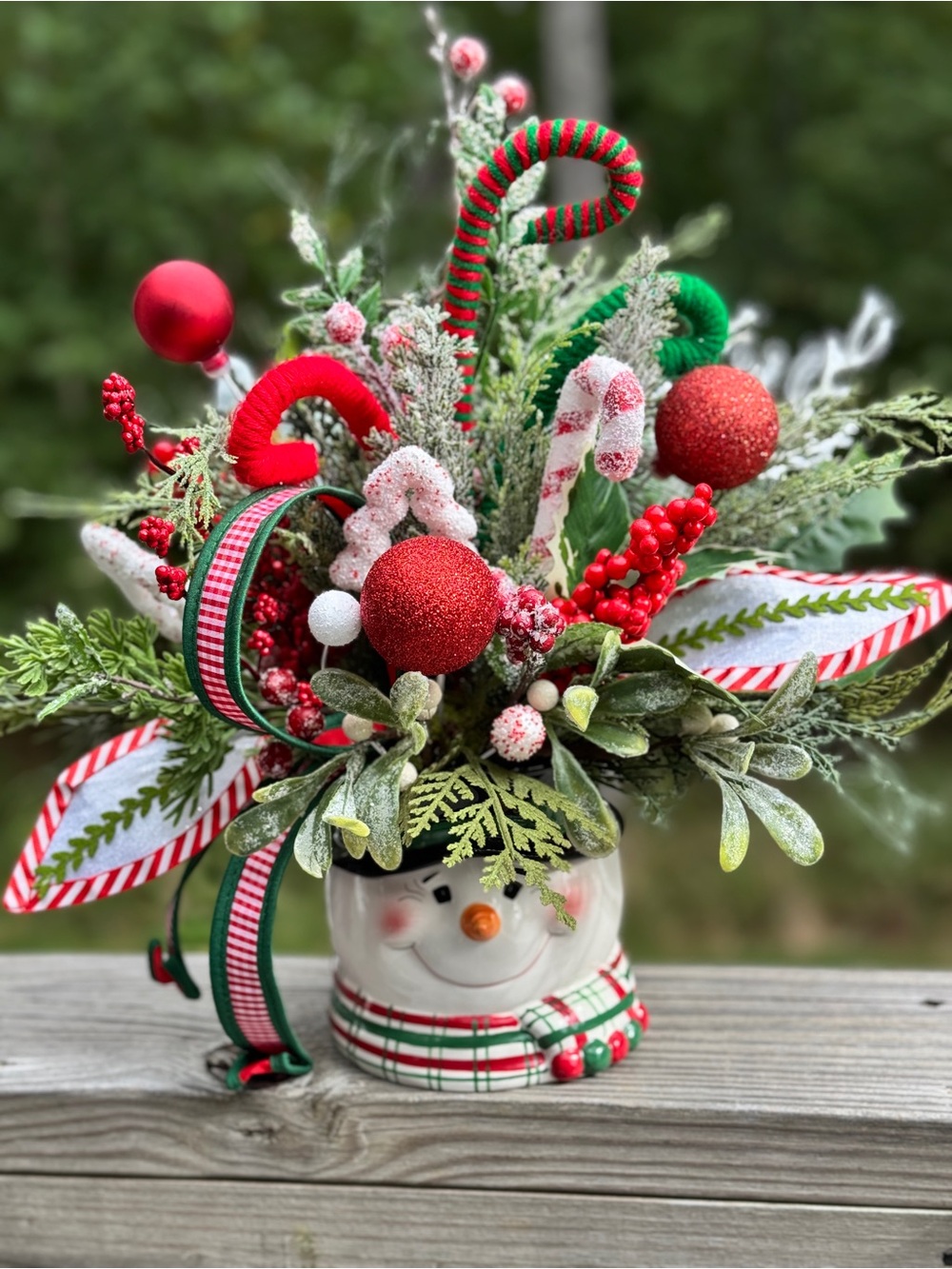 Snowman Winter Floral Arrangement